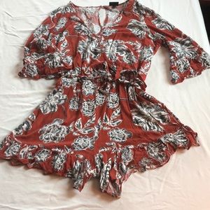 Ruffled Floral Romper